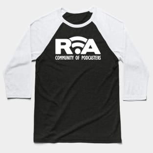 RVA Community of Podcasters (White Letters) Baseball T-Shirt